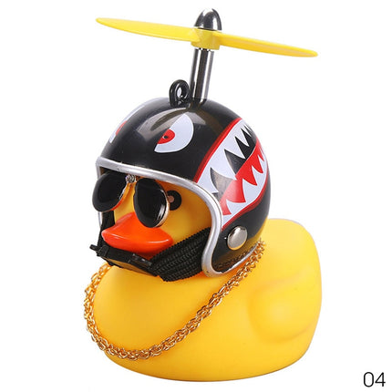Pato de coche con casco, viento roto, pequeño pato amarillo, casco de bicicleta de carretera, accesorios de ciclismo para coche, decoración sin luces