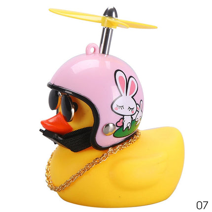 Pato de coche con casco, viento roto, pequeño pato amarillo, casco de bicicleta de carretera, accesorios de ciclismo para coche, decoración sin luces