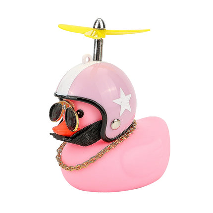 Pato de coche con casco, viento roto, pequeño pato amarillo, casco de bicicleta de carretera, accesorios de ciclismo para coche, decoración sin luces