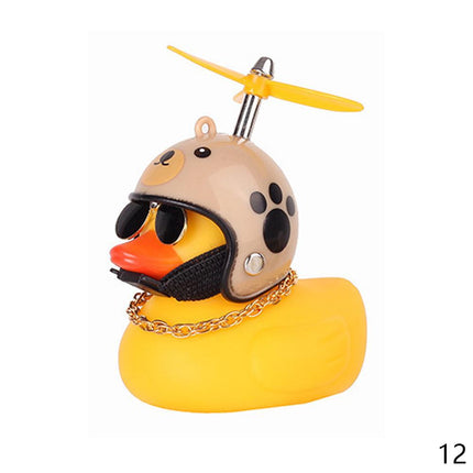 Pato de coche con casco, viento roto, pequeño pato amarillo, casco de bicicleta de carretera, accesorios de ciclismo para coche, decoración sin luces