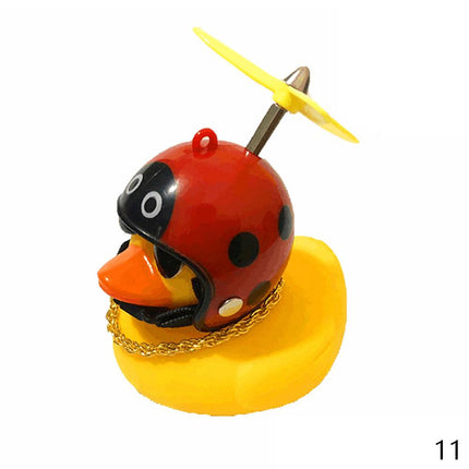 Pato de coche con casco, viento roto, pequeño pato amarillo, casco de bicicleta de carretera, accesorios de ciclismo para coche, decoración sin luces