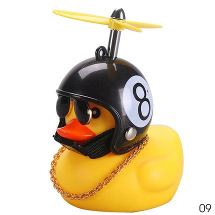 Pato de coche con casco, viento roto, pequeño pato amarillo, casco de bicicleta de carretera, accesorios de ciclismo para coche, decoración sin luces