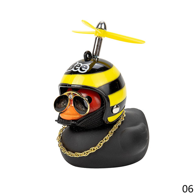 Pato de coche con casco, viento roto, pequeño pato amarillo, casco de bicicleta de carretera, accesorios de ciclismo para coche, decoración sin luces