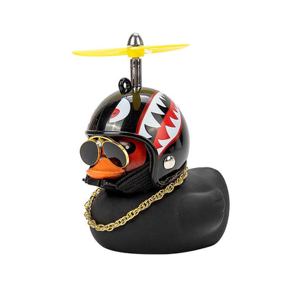 Pato de coche con casco, viento roto, pequeño pato amarillo, casco de bicicleta de carretera, accesorios de ciclismo para coche, decoración sin luces