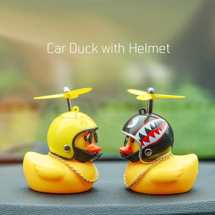 Pato de coche con casco, viento roto, pequeño pato amarillo, casco de bicicleta de carretera, accesorios de ciclismo para coche, decoración sin luces